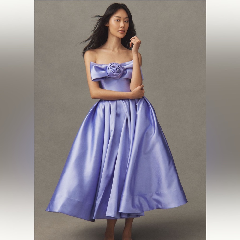 Hutch Siriana Strapless Bow-Tie Midi Dress